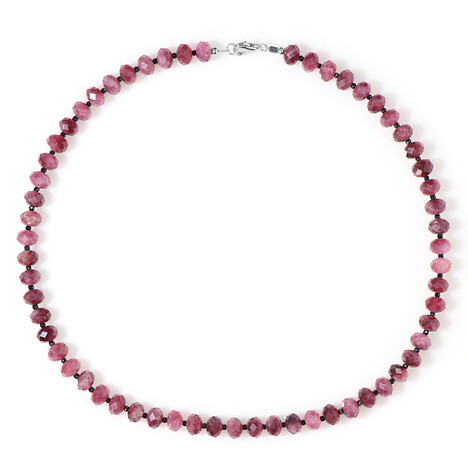 Zilveren halsketting met flamingo kwartskristallen