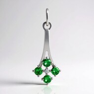 Ciondolo in argento con Tsavorite AAA del Kenia