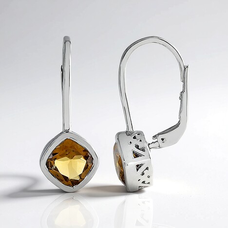Orecchini in argento con Quarzo Champagne (MONOSONO COLLECTION)