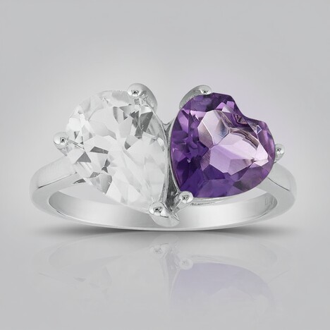Anello in argento con Topazio Bianco