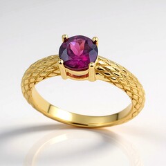 Anello in oro con Granato Magenta (de Melo Gold)
