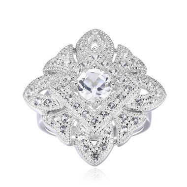 Anello in argento con Topazio Bianco