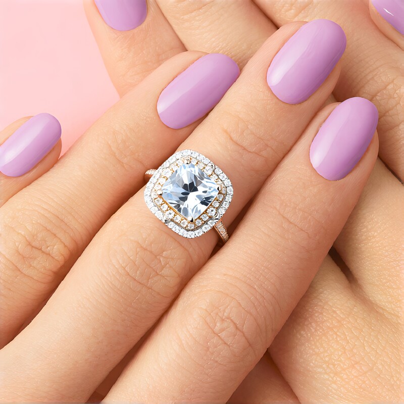 AAA-Brasilianischer Aquamarin-Goldring (CIRARI)