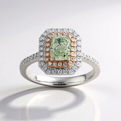 Anello in oro con Diamante Verde SI2