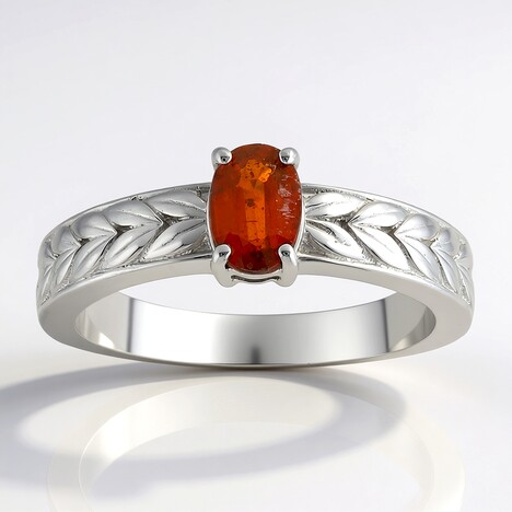 Anello in argento con Cianite Arancione