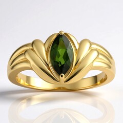 Gouden ring met een chroom toermalijn