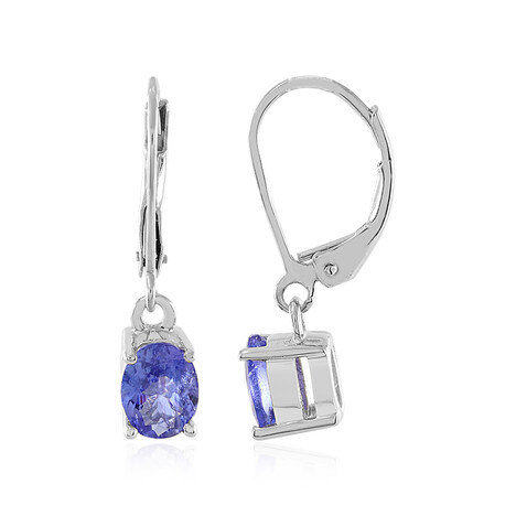 Tansanit-Silberohrringe