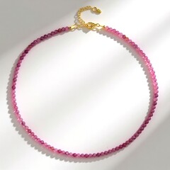 Collana in argento con Zaffiro Rosa