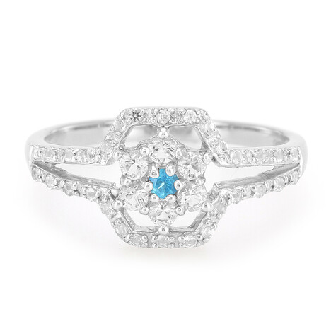 Anello in argento con Apatite Blu Neon