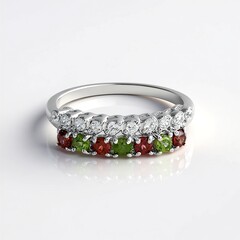 Anello in argento con ZirconeVerde