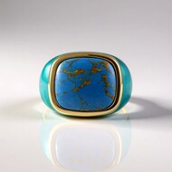 Zilveren ring met een turkoois (Adela Silber)