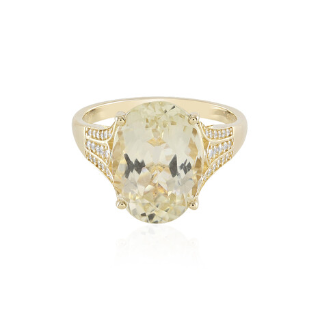 Anello in oro con Kunzite Canarino (AMAYANI)