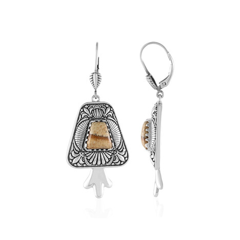 Boucles d'oreilles en argent et Jaspe Paysage (Desert Chic)