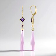 Pendientes en plata con Calcedonia lavanda (KM by Juwelo)