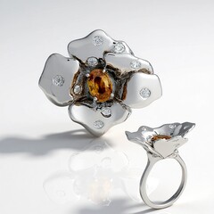 Anello in argento con Zircone Giallo (SAELOCANA)