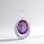Ciondolo in argento con Fluorite Viola