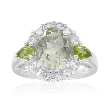Grüner Amethyst-Silberring
