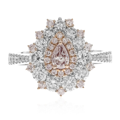 Pinkfarbener I1 Brillant-Goldring (CIRARI)