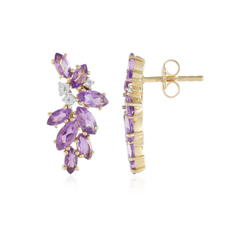 Zilveren oorbellen met Zambia-amethisten
