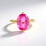 Pink Quartz Silver Ring