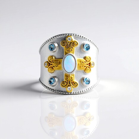 Bague en argent et Opale Welo AAA (Dallas Prince Designs)