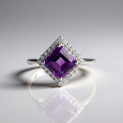 Anello in argento con Ametista Siberiana