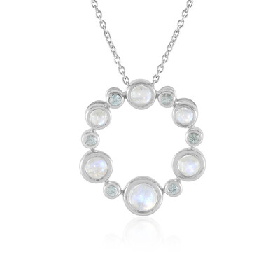 Collana in argento con Pietra di Luna Blu (KM by Juwelo)