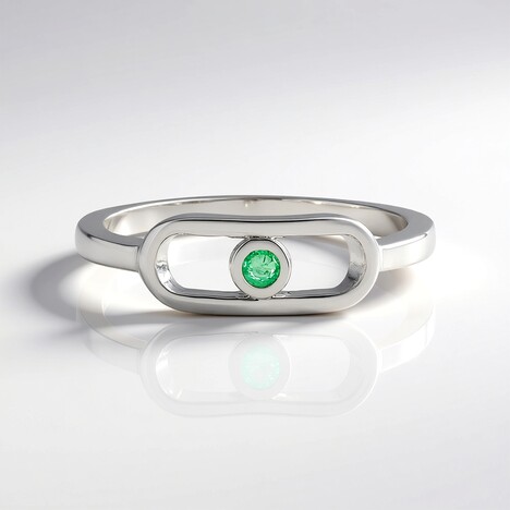 Anello in argento con Smeraldo Russo