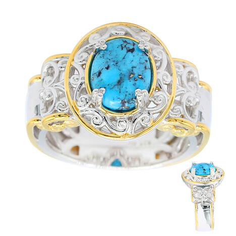 Zilveren ring met een Kingman turkoois (Gems en Vogue)
