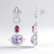 Zilveren oorbellen met amethisten (Dallas Prince Designs)