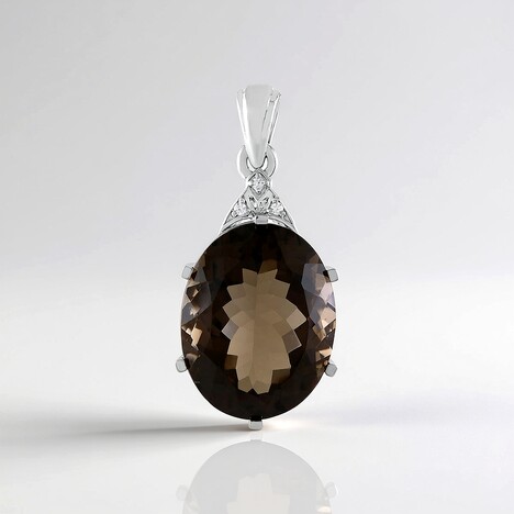 Pendentif en argent et Quartz fumé