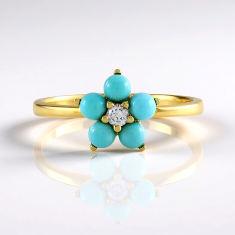 Anello in argento con Turchese Sleeping Beauty (Faszination Türkis)
