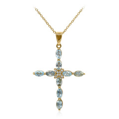 Collier en argent et Topaze bleu ciel