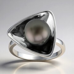 Anello in argento con Perla Tahitiana