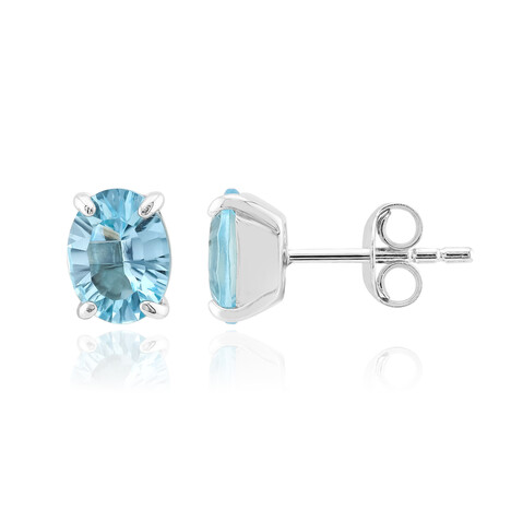 Boucles d'oreilles en argent et Topaze bleu ciel