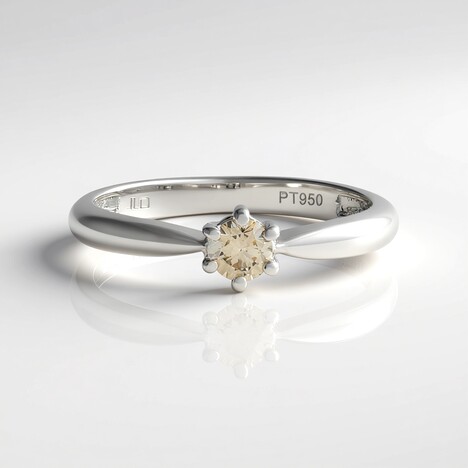 Anello in platino con Diamante Cioccolato SI2