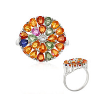 Zilveren ring met gele saffieren
