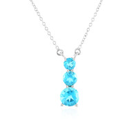 Paraibafarbener Topas-Silbercollier