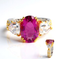 Bague en argent et Fluorite rose (Gems en Vogue)