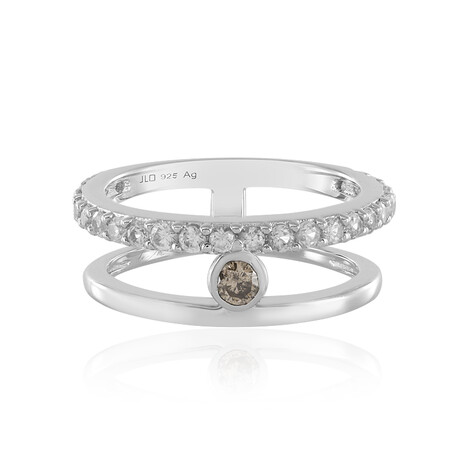 Anillo en plata con Diamante I3 champán (de Melo Essence)