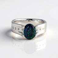 Anello in argento con Opale Mezezo (de Melo Essence)