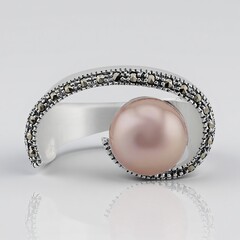 Anello in argento con Perla Ming (Annette classic)