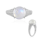 Anello in argento con Pietra di Luna Arcobaleno