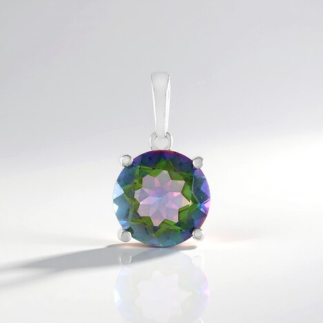 Ciondolo in argento con Quarzo Mistico Verde