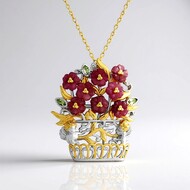 Naszyjnik ze srebra - Turmalin różowy  (Gems en Vogue)