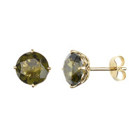 Boucles d'oreilles en or et Moldavite