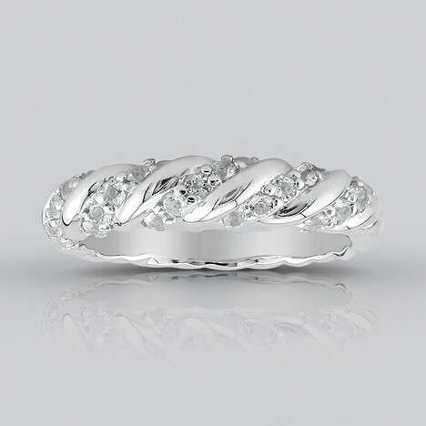 Bague en argent et Topaze blanche