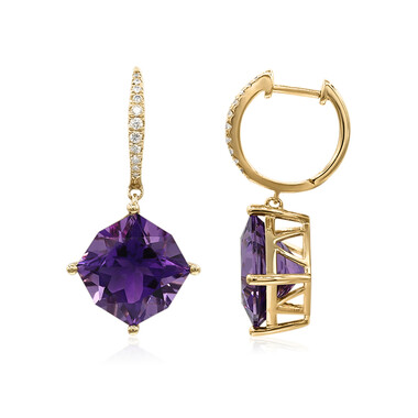 Amethyst-Goldohrringe