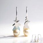Orecchini in argento con Perla Akoya Blu Platino (TPC)