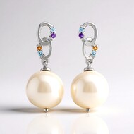 Pendientes en plata con Perla blanca Freshwater (TPC)